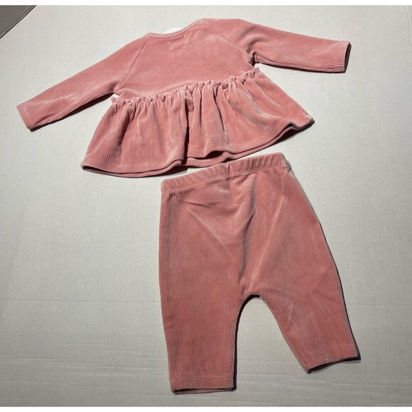 Mud Pie Baby Pink Velour Outfit Size 0-3 Month New With Tag - Picture 3 of 6